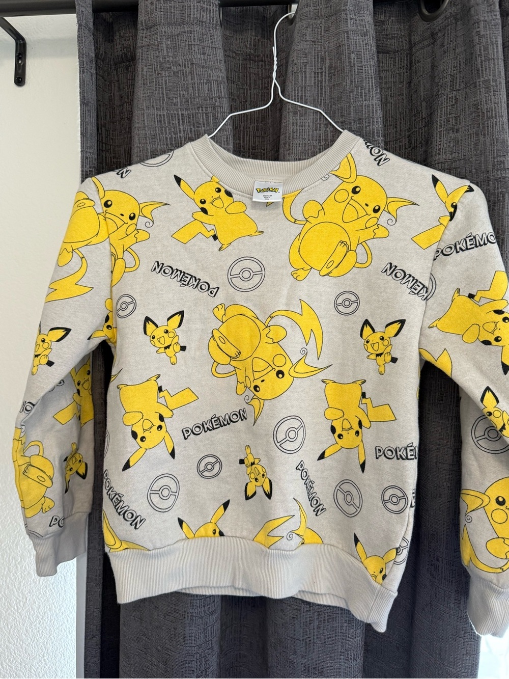 Pokemon Grey & Yellow Pikachu All-Over Print Crewneck